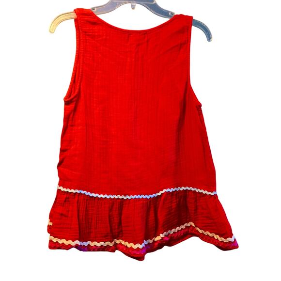 Michael Star red peplum tank top - Picture 2 of 5